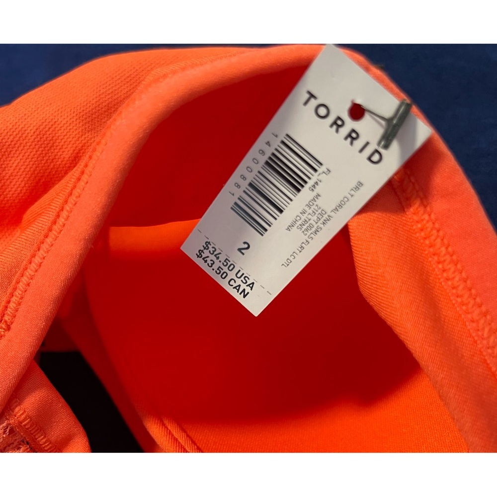Torrid Lace Back Bright Coral Bralette NWT SIZE 2 (18/20) - Picture 8 of 12